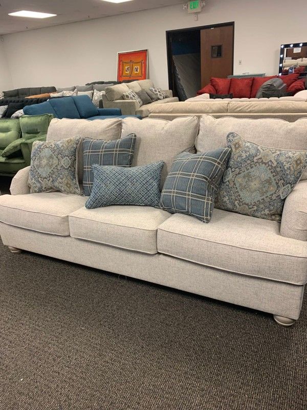 Traemore Linen Sofa And Loveseat$10 Down Payment And Financing Available