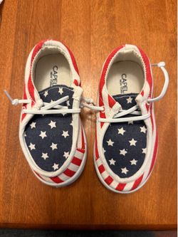 New Toddler Size 7 American Flag Red White Blue Shoes