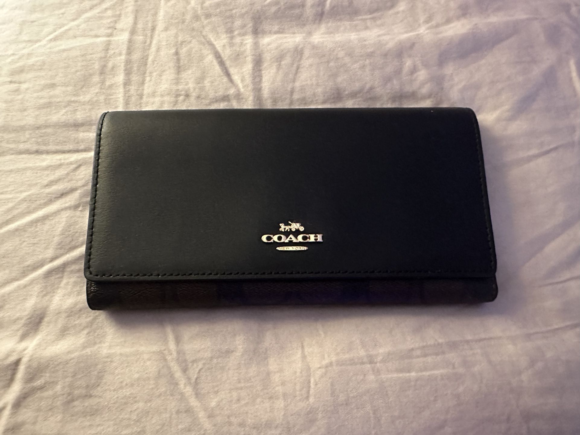 Coach Fold Wallet Black Signature Canvas