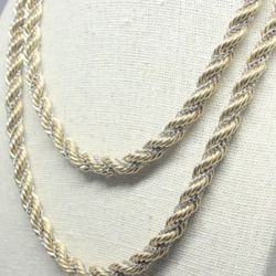   3 piece beautiful Gold-plated and stainless steel rope and ball twisted chain necklaces And Bracelet