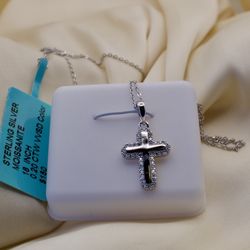 18 Inch Chain, Mirror Cross Iced 