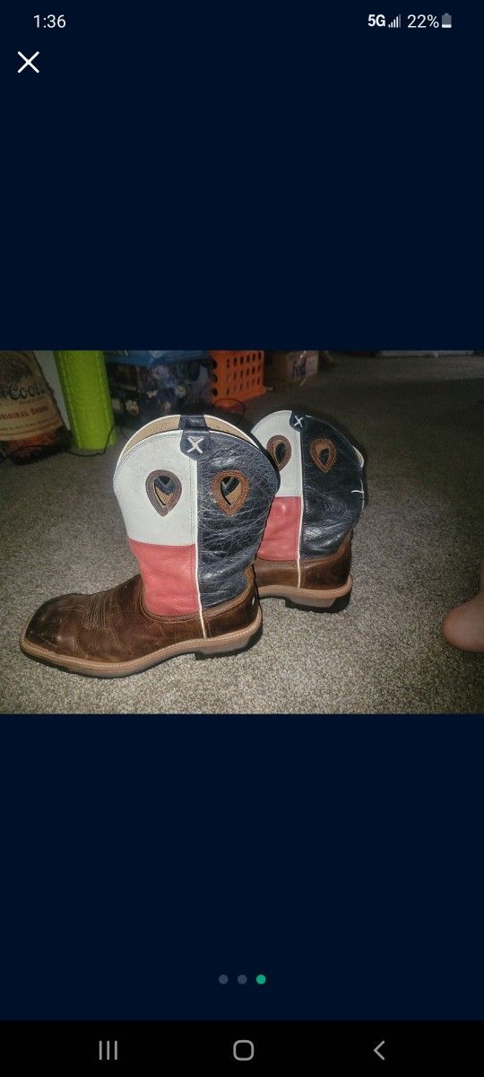 Steel Toe Texas Flag Boots