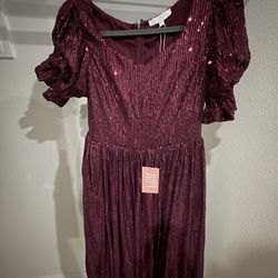 Ivy City Co. Clara Dress in Plum - Medium