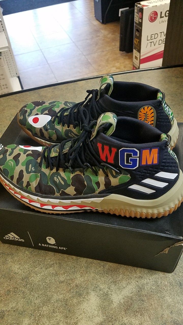 ADIDAS X BAPE DAME 4 SIZE 11 N0 TRADED