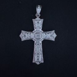 Sterling Silver Cross With Cubic Zirconia Inside