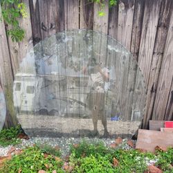 Round glass dining table