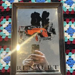 Vintage Renault Classic Cars mirror - framed wall display