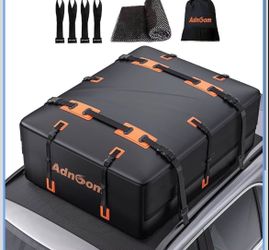 21 Cubic Car Luggage Carrier Roof Bag, ADNOOM Waterproof Rooftop Cargo Carrier, Tearproof Roof Luggage Carrier for Long Trip, Weatherproof Soft-Shell