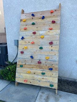 Wooden climbing wall