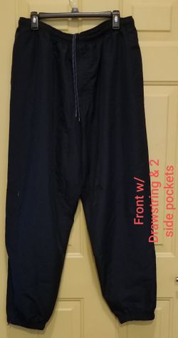 Men's Navy Blue Wind Pants w/Lining, Size XL
