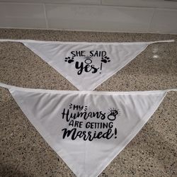 "SHE SAID YES" 2 Dog Neckercheifs Medium