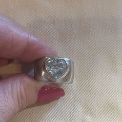 Heart Shape Large Aquamarine Ring 