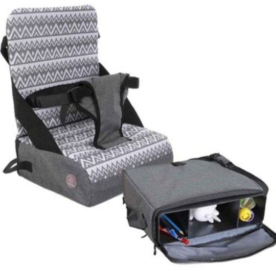 Dreambaby Grab βN Go Travel Booster Seat with Built-in Storage Space, Portable Highchair Booster Seat for Tables