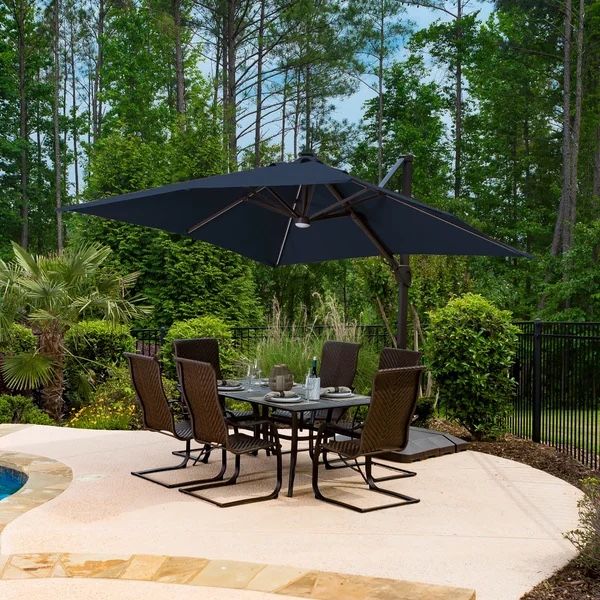 New Seasons Sentry 10´ LED Solar Square Cantilever Umbrella (BLUE),New Products : American Fashion Style Bags On Sale