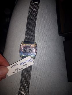 Digital Coach Women's Watch With Rainbow Stones 