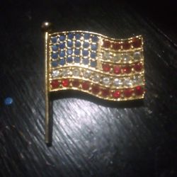 American Flag Gold Tone Pin