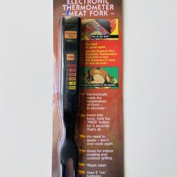 Electronic Thermometer-Meat Fork. “Products Plus” brand. Accurately reads the internal temperature of meat to determine doneness  - while still on the
