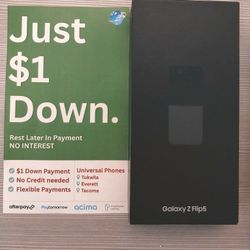 SAMSUNG GALAXY Z FLIP 5 5G UNLOCKED.   FREE SMARTWACH/ HEADPHONES. PAY $1 TODAY  REST IN  PAYMENTS.  NO  CREDIT NEEDED  FINANCING       