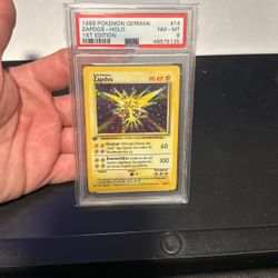 1999 Pokémon 1st Edition Holo Zapdos German Psa 8