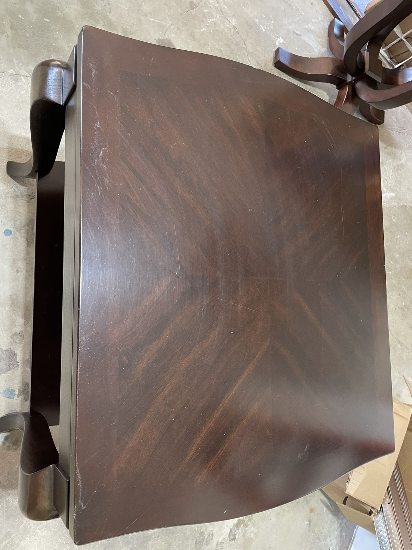 2 Dark Wooden Tables.