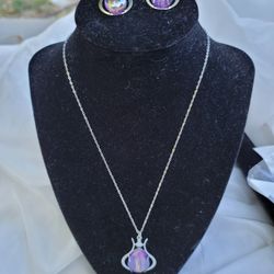 Starlight Steel Silver Necklace/ Earrings 