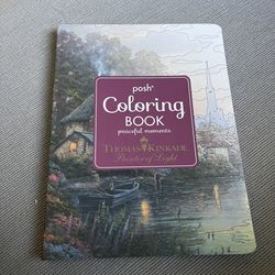 Thomas Kinkade Coloring Book: Peaceful Moments, 128 PAGES ARE ALL UNCOLORED / UNUSED