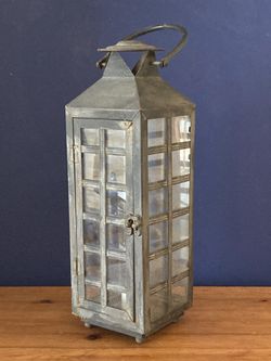 Tall Iron Lantern (16” x 5” x 5”)
