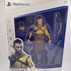 PlayStation God of War Ragnarok, 6” Atreus Action Figure with 4 Accessories