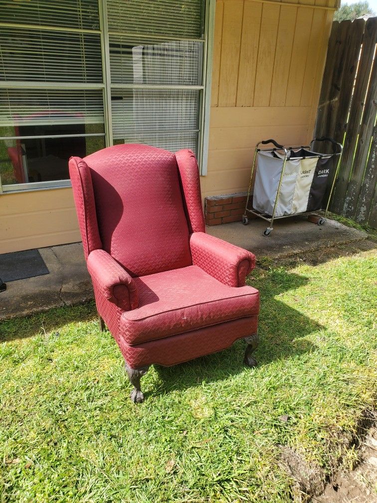 Burgundy Red Armchair
