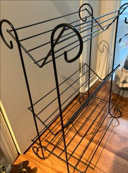3-Tier Black Metal Shoe Rack