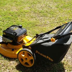 Poulan Pro 190cc 21" high wheel self propelled gas lawnmower with electric key start technology