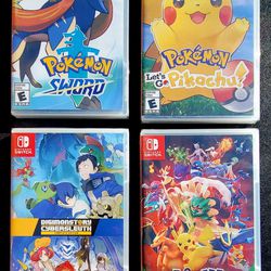 Pokémon Sword, Pokémon Let's Go Pikachu, Pokken Tournament DX,  Digimon Story - Nintendo Switch - New Sealed 