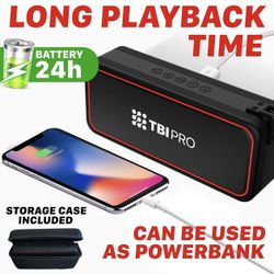 TBI Pro Powerful 20W Bluetooth Speaker - Model 2021 - IPX7 Waterproof - 24 Hours Battery - Portable Indoor/Outdoor Deep Bass Wireless Speakers with Mi