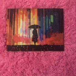 Woman In Rain Diamond Art 