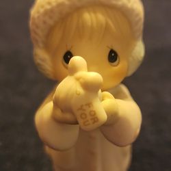 Precious Moments “ For You” Porcelain Christmas Ornament 1987 # 112372 Vintage