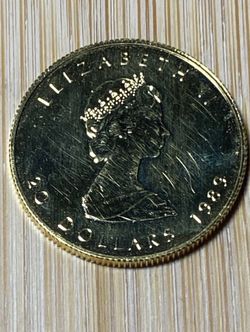 1989 Gold .9999 1/2 oz Canadian Maple Leaf