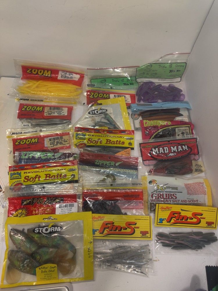 Large Lot Of Fishing Lures Plastics