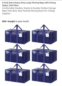 NEW 6 PACK EXTRA HEAVY DUTY LARGE MOVING BAGS W STRONG ZIPPER