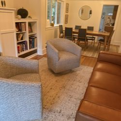 Two Contemporary Barrel Chairs 