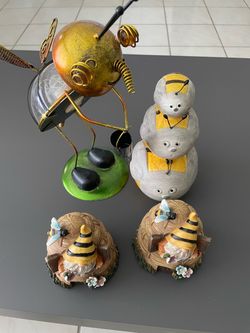 Bee-Themed Decorative Figurine Set of 4