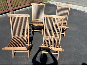 4 Teak Plantation Timbers Folding Chairs