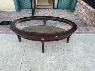 Oval Coffee Table Beveled Glass
