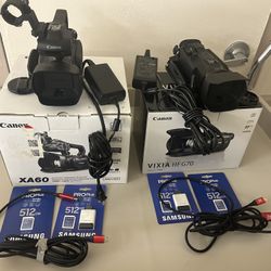 2 Canon Professional UHD 4K Camcorders  XA60 / HF G70(Black)