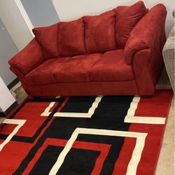DARCY RED LIVING ROOM SET SOFA AND LOVESEAT