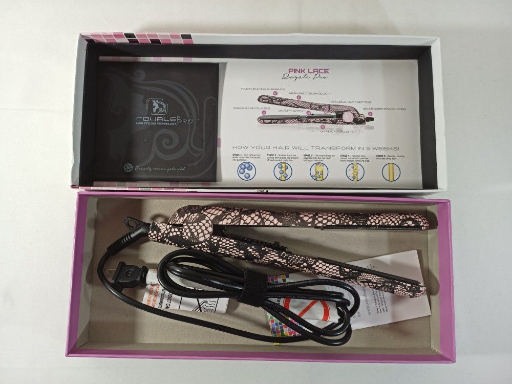 Royale Pro Soft Touch Hair Straightener In Pink Lace
