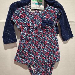 Girls 3 Pc Outfit Size 0-3 Months Includes Onsie Sweater Vest  & Headband 