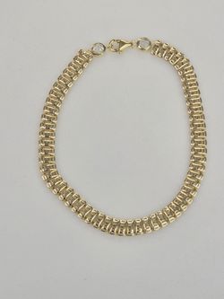 10k Real Gold Fancy Bracelet 5.5mm 7 Inches