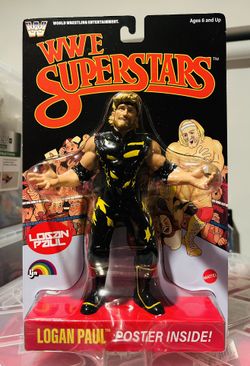 WWE LOGAN PAUL 2025 LJN SUPERSTARS 1980s RETRO 8 INCH FIGURE BLACK CARD NEW