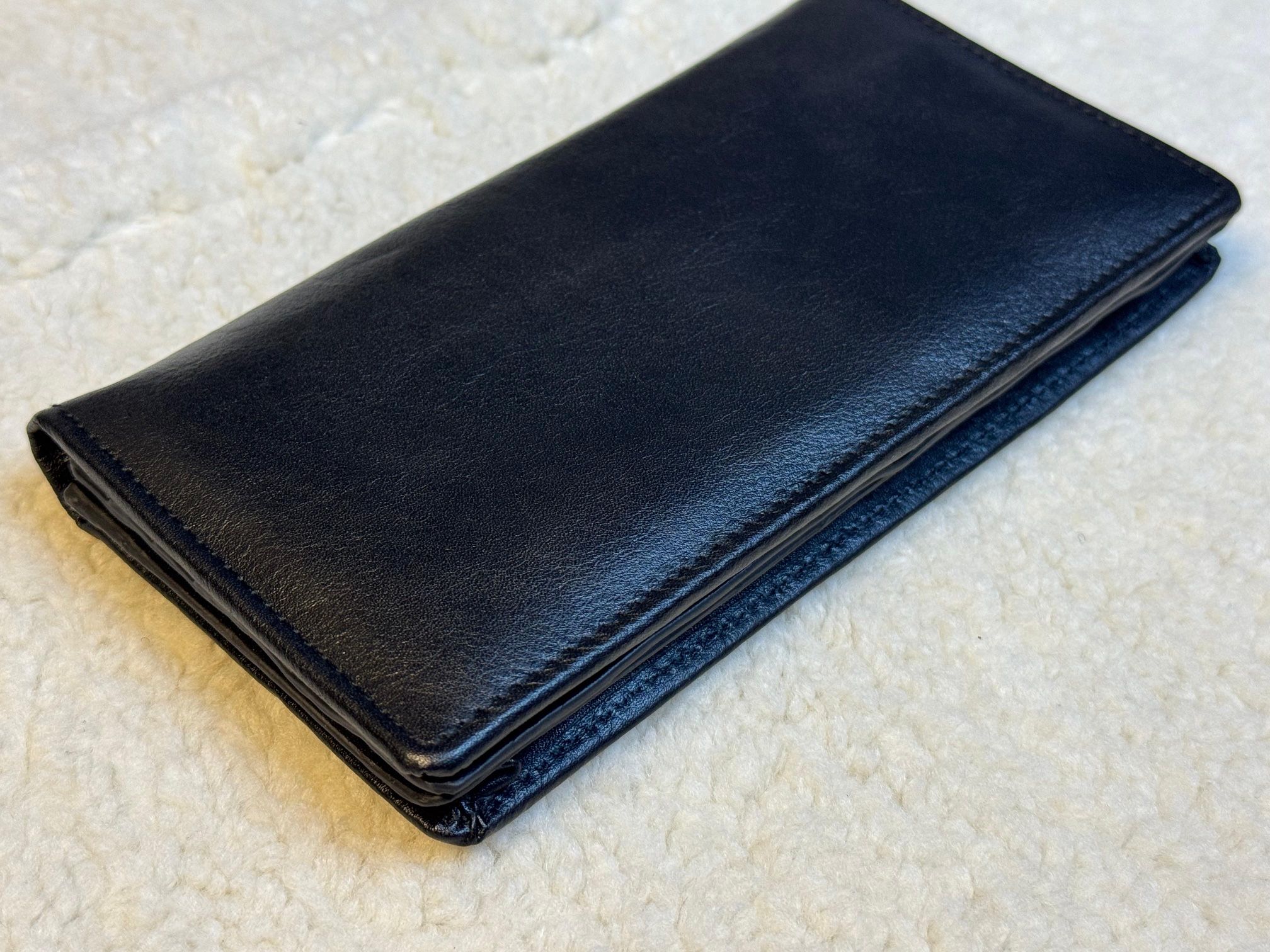 Black Genuine Cow Leather Long Wallet Premium Finish, Multi Card Organizer