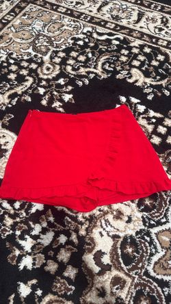 Red skirt with shorts